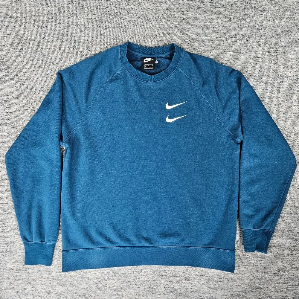 Nike Women Large Sweatshirt French Terry NSW Club Crew Pullover Long Sleeve RARE - Picture 2 of 11